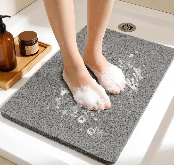 Rubber-Backed Faux Suede Bathroom Mat